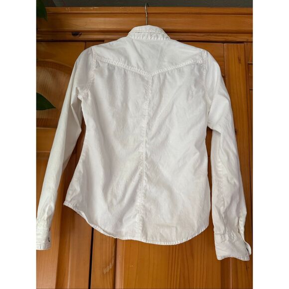 American Eagle Outfitters White Western Snap Button Shirt – Women’s P Small - Picture 4 of 10